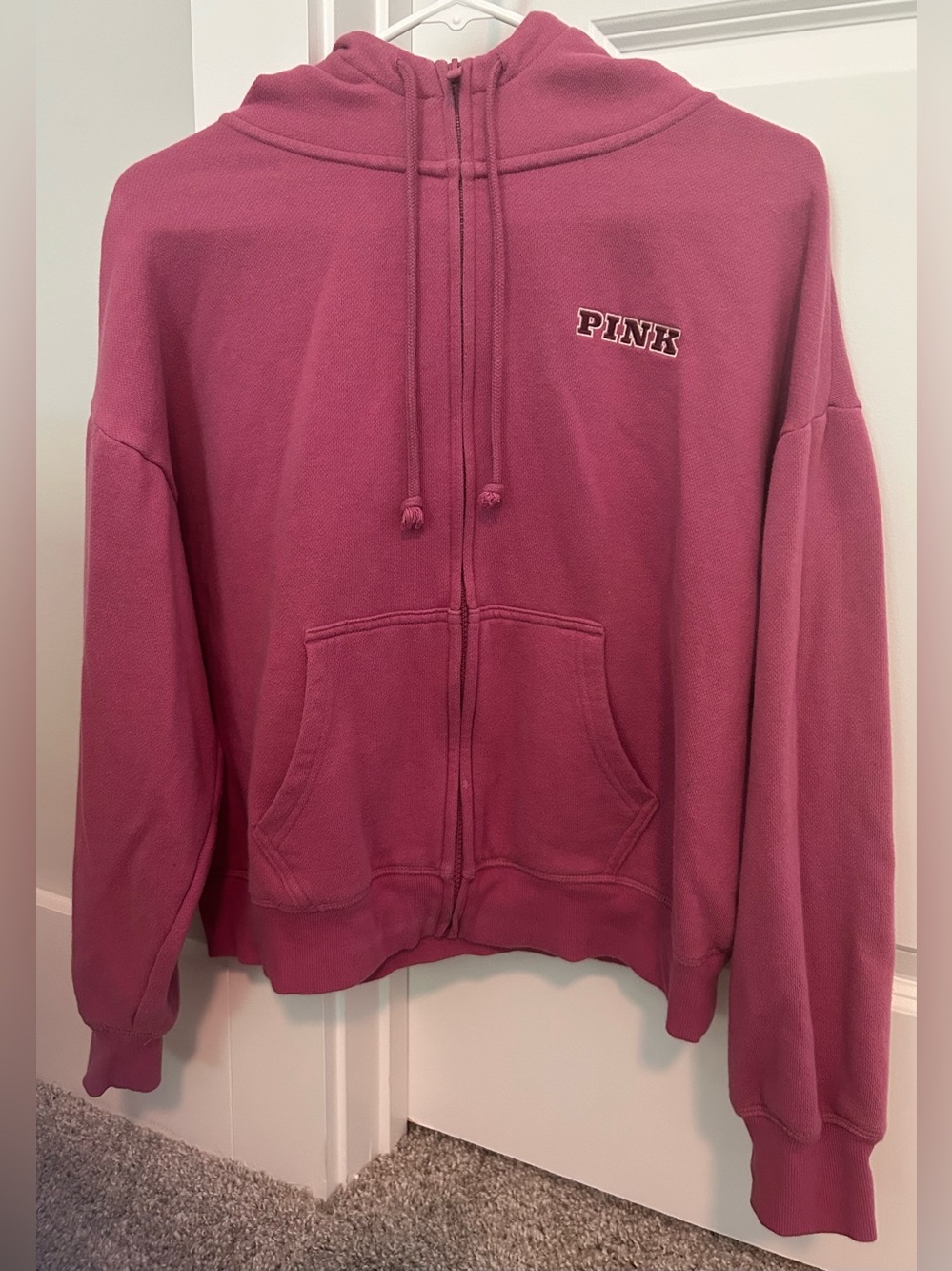 Victoria’s Secret PINK relaxed fit  zip up hoodie. Size small.